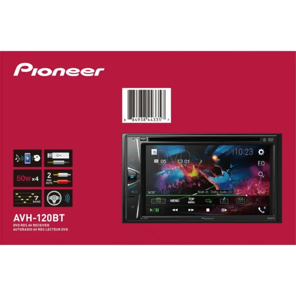 Pioneer AVH-120BT Double Din 6.2_ Touchscreen Bluetooth Car Stereo, Android Compatible (New) - Afbeelding 2