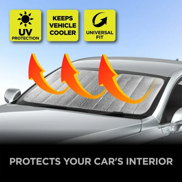 Auto Drive Lightweight Silver Accordion Sunshade 1 Pack - Afbeelding 2