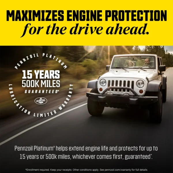 Pennzoil Platinum Full Synthetic 0W-20 Motor Oil, 5 Quart - Afbeelding 4