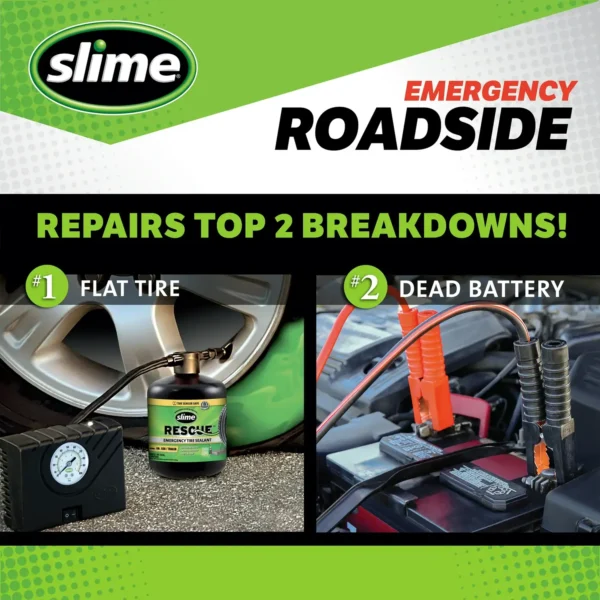 Slime Emergency Roadside Kit with Tire Inflator, Jumper Cables and Tire Sealant - Afbeelding 3